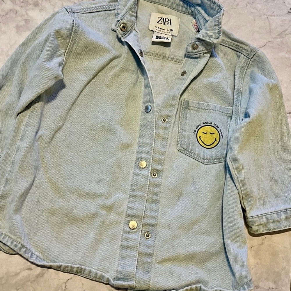 ZARA x Smiley World Kids Denim Jacket 3-4yr